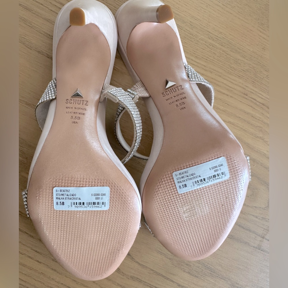 SCHUTZ Silver and Cream Sandals - Picture 6 of 10